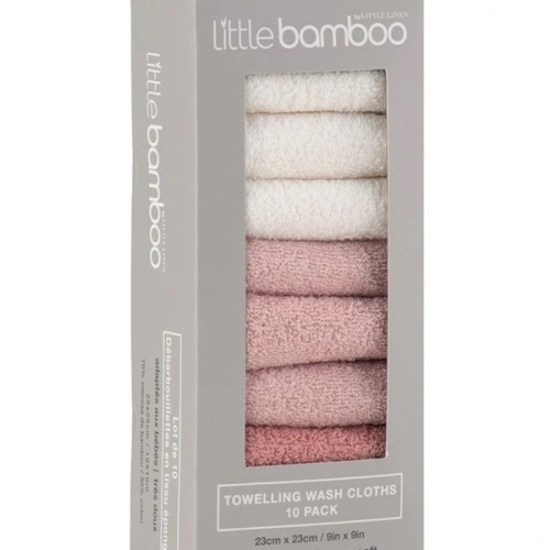 Towelling Washer 10 Pack in Dusty Rose