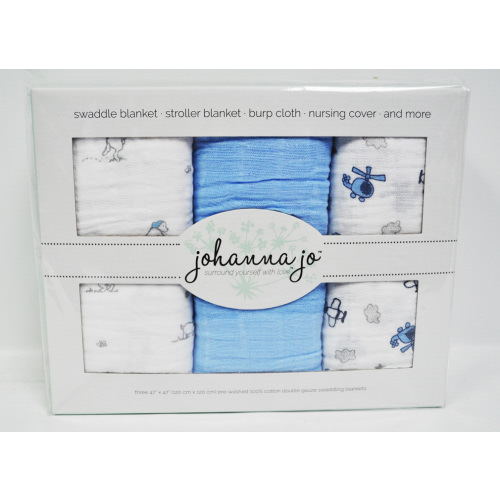 Baby Swaddle Blanket Pack of 3 Blue, Puppy, and Planes