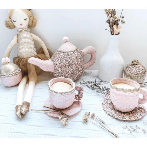 Floral Stuffed Toy Tea Set