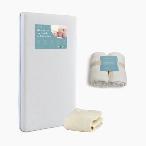 Soundly Breathable Mattress & Organic Crib Sheet Bundle