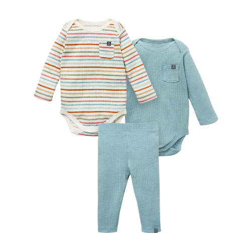 Modern Moments Baby Outfit Organic Cotton Bodysuits and Leggings Set, 3-Piece, 0-24 Months