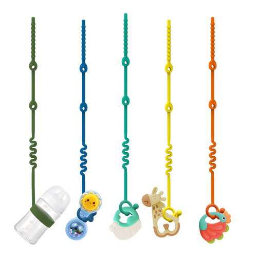 5PCS Toy Straps for Baby, Silicone Setpacifier Clip,Applies to Car Seat Toy,Teether Toy,High Chair,Stroller Accessories,Baby Toy Clips,Cribs,Rocking Chair