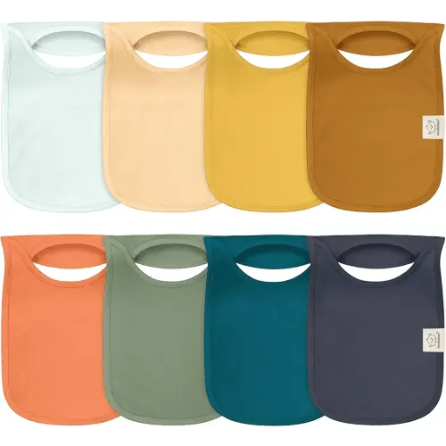 8-Pack Baby Bibs for Boys, Girls - Pullover Bibs for Drooling Teething Baby Girl & Boy Toddler, Newborn, Soft & Absorbent, Cute Colors, Large Torso Coverage Keep Infant Clean & Dry (Eclipse)