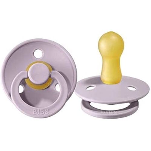 BIBS Pacifiers Colour Collection | Natural Rubber Baby Pacifier | Set of 2 BPA-Free Soothers | Made in Denmark | 0+ Months (Pack of 2) | Dusky Lilac