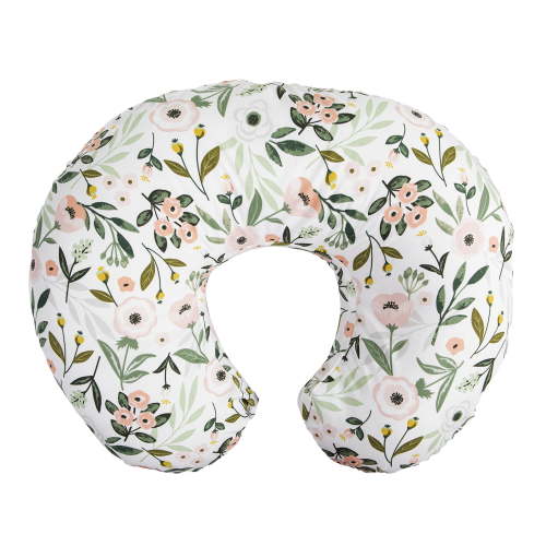 Boppy Nursing Pillow Original Support, Pink Garden, Ergonomic Nursing Essentials for Bottle and Breastfeeding, Firm Hypoallergenic Fiber Fill, with Removable Nursing Pillow Cover, Machine Washable