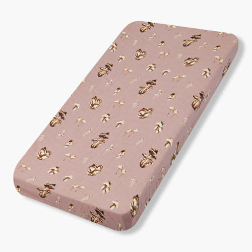 Mushroom Organic Cotton Crib Sheet