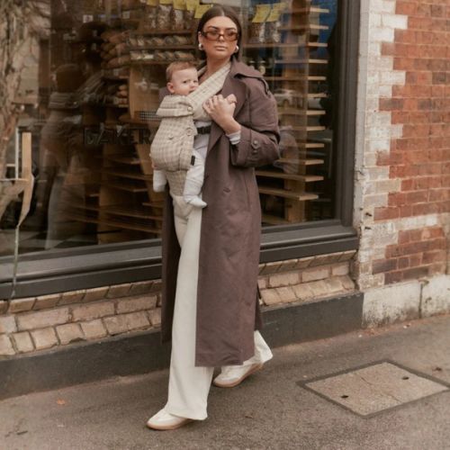 The Mama Carrier - Sand Houndstooth Beige