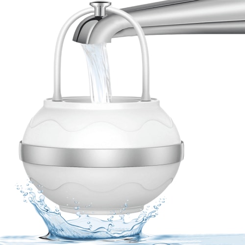 Bath Ball Filter, Bathtub Water Filter Removes Hundreds of Contaminants for Softer and Healthier Skin, BPA Free - 2,500 Gallons of Filtration - White