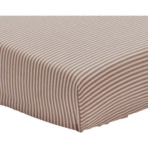 Crib Sheets – Organic Cotton Muslin Fitted Crib Sheet – Standard Size for Baby Boy and Baby Girl 28" x 52" Ultra-Soft and Breathable. (Natural Stripe)