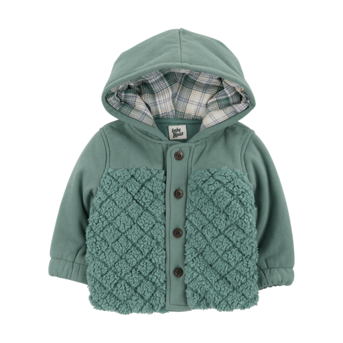 Baby Quilted Sherpa Jacket - Green - OshKosh | Carter's