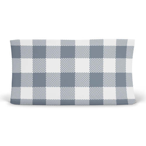 Big Check Changing Pad Cover | Denim