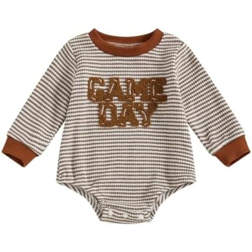 VISGOGO Unisex Baby Boy Girl Romper Waffle Newborn Infant Onesie Clothes Long Sleeve Bubble Oversized Romper Bodysuit Top