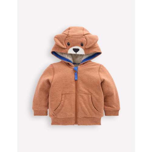 Shaggy Lined Novelty Hoody-Brown Dog