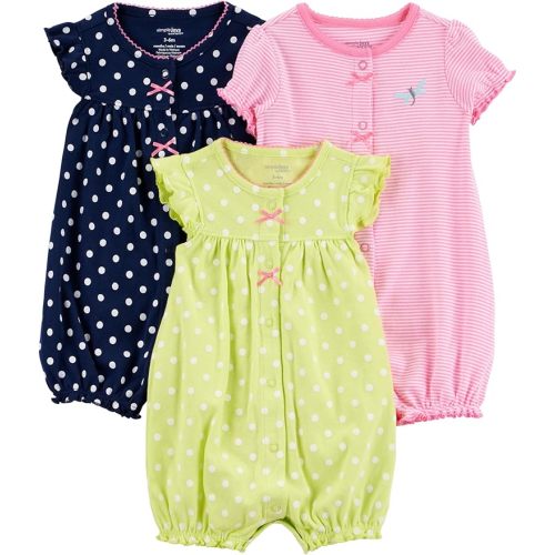 Simple Joys by Carter's baby-girls 3-pack Snap-up Rompers