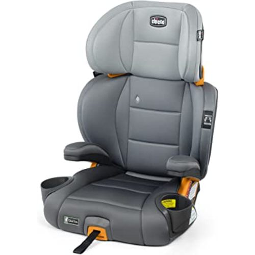 Chicco KidFit ClearTex Plus 2-in-1 Belt-Positioning Booster Car Seat, Backless and High Back Booster Seat, for Children Aged 4 Years and up and 40-100 lbs. | Drift/Grey