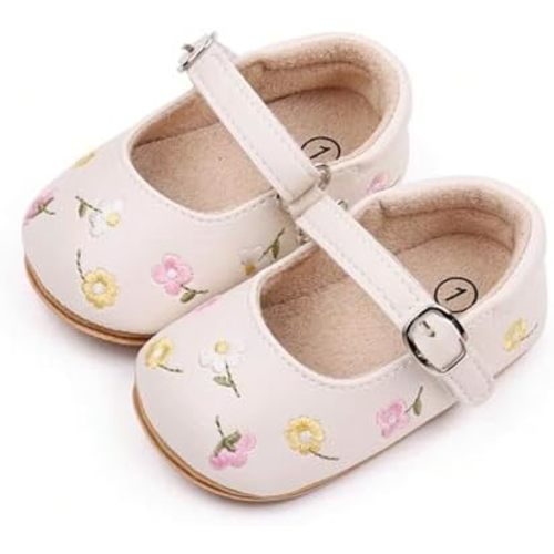 yibubu Fashion Gold Bow Baby Girl Shoes Soft Sole Crib Shoes for Infant & Toddler, Non-Slip First Walkers Newborn Baby Mary Jane Flats