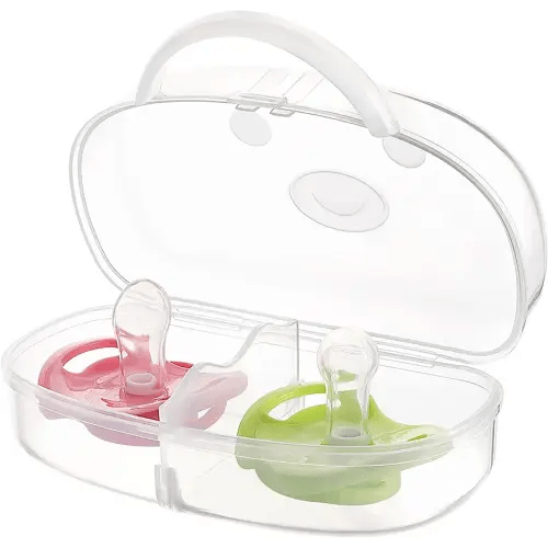 Accmor Pacifier Case, Pacifier Container Can Storage 2 Pacifiers, Baby Pacifier Holder Case for Travel, BPA Free,Transparent