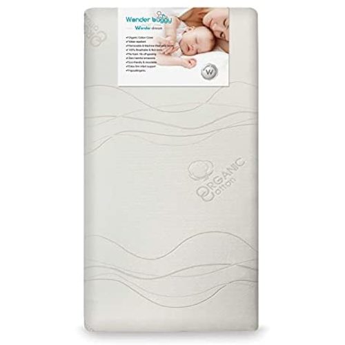 Wonder Dream Baby Crib Mattress and Toddler Mattress, Organic Cotton, 100% Breathable, Non Toxic, Water Repellent, Hypoallergenic, No Foam, No VOC's