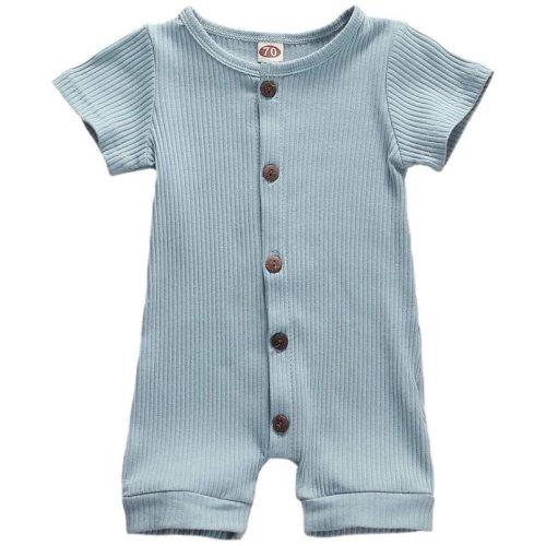 Newborn Summer Baby Boy Romper Bodysuit Jumpsuit - Simple Blue
