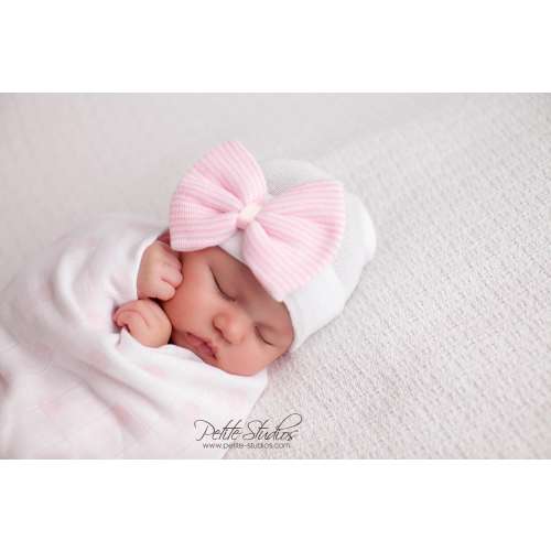 NEWBORN GIRL hospital hat, baby girl hat, newborn baby girl hat, baby girl hospital hat, newborn baby girl hat with bow, baby girl bow