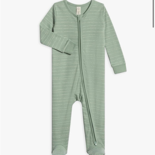 Colored Organics Baby Zip-Up Footed Sleeper with 2-Way Zipper - Newborn Organic Cotton Pajamas