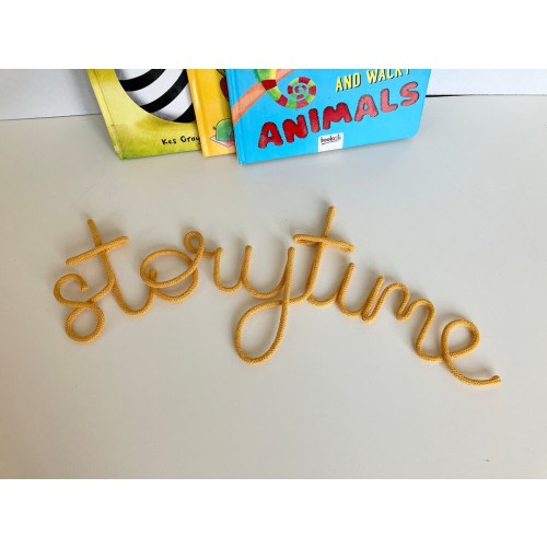 Storytime wall rope wire sign for nursery , kids room , reading corner or playroom, bookworm gift idea , read sign