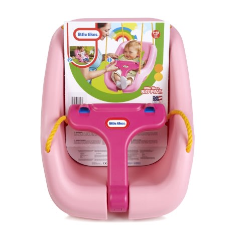 Little Tikes 2-in-1 Snug 'n Secure Swing with High Back and T-Bar, Pink- Infant Baby Toddler Swing, Outdoor Backyard Play Toy for Girls Boys Ages 9 months to 1 2 3 Years Old