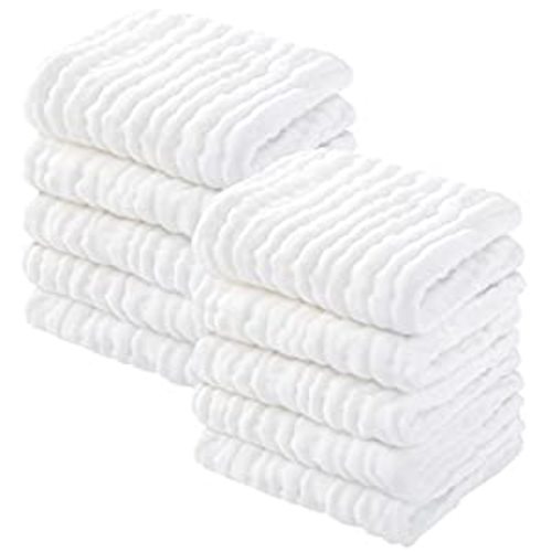 Yoofoss Muslin Baby Washcloths 100% Cotton Face Towels 10 Pack