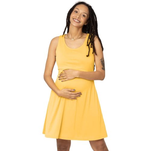 Kindred Bravely Penelope Crossover Nursing Dress | Short Sleeve Maternity & Breastfeeding Dress with Pockets