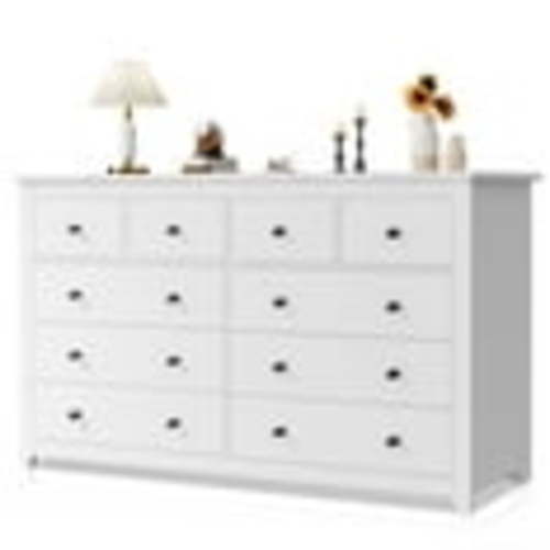 EnHomee White Dresser for Bedroom with 10 Drawers Modern Wood Dressers Chests of Drawers Wide Dresser for Adults