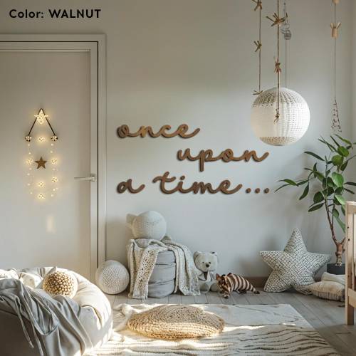Once upon a time wall art nursery, Nursery rustic wall decor, Once upon a time wood cut out, Kids room wall decor, Kids bookshelf decor