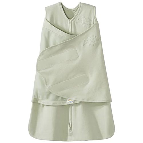 HALO 100% Cotton Sleepsack Swaddle, 3-Way Adjustable Wearable Blanket, TOG 1.5, Sage, Newborn, 0-3 Months