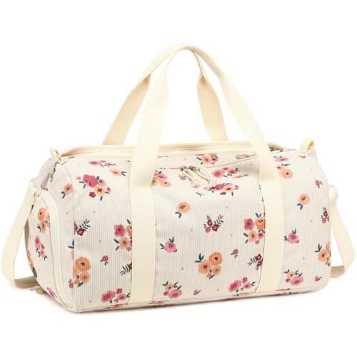 Duffle Bag for Gym Sports Women Girls Workout Travel Bag Weekender with Shoe Compartment and Wet Pocket