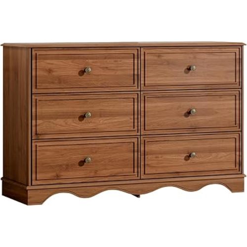 Chrangmay Modern Chest of Drawers with 6 Drawers,Deep Drawers,Clothes Organizer,Large Storage Cabinet for Living Room, Bedroom,Hallway,with Anti-Tipping Device, Mocha