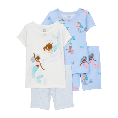 Baby Mermaid Print Snug Fit Cotton 4-Piece Pajamas - Carter's | Carter's