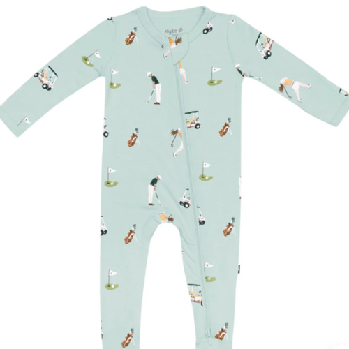 Kyte BABY Zippered Footie in Golf (NB)