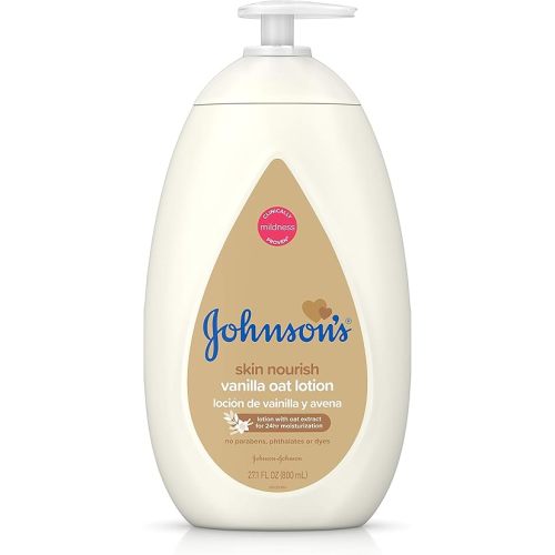 Johnson's Moisturizing Baby Body Lotion with Vanilla & Oat Extract for Dry Skin, 27.1 fl. Oz