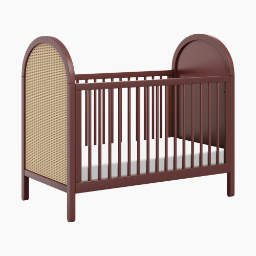 babyletto Bondi Cane 3-in-1 Convertible Crib - Crimson With Natural Cane