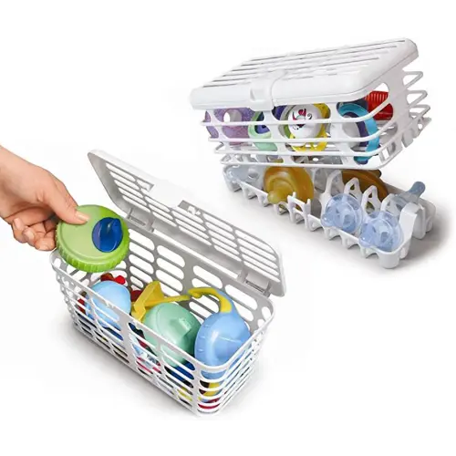 Prince Lionheart Made in USA High Capacity 2-in-1 Dishwasher Basket for Toddlers & Infants Bottle Parts & Accessories | Fits all Dishwashers | 100% Recycled Plastic