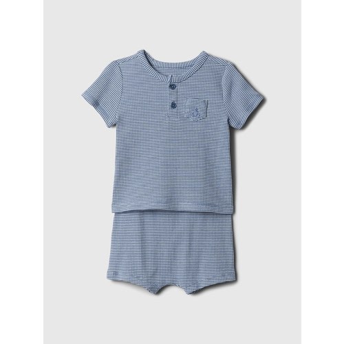 Baby Rib Outfit Set in blue stripe, size: 3-6 M