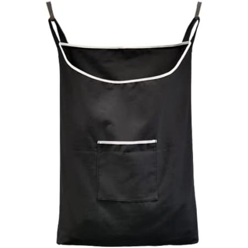 Laundry Collector, Laundry Hamper, Door Hanging Laundry bag with hooks (Black, 65Liters)