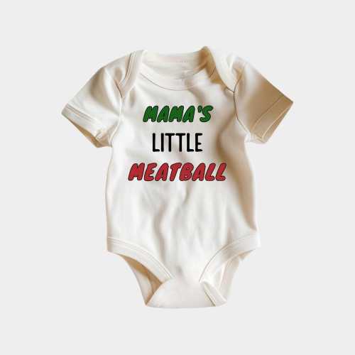 Mamas Little Meatball Bodysuit, Unisex Baby Clothing, Cute Italian Food Baby One Piece, Newborn Gift