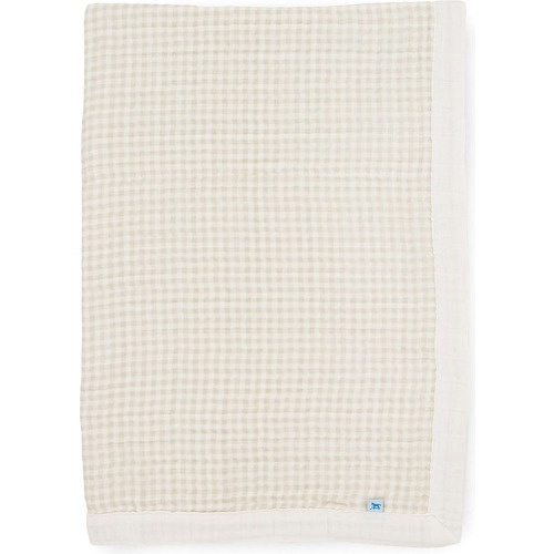little unicorn Cotton Muslin Baby Quilt, Tan Gingham