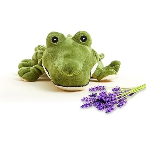warmies Green Alligator Microwavable, Hot or Cold for Cool Relaxation and Warm Relief, Lavender Scented Cozy Plush Animal