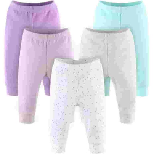 The Peanutshell Baby Boy or Baby Girl Pants Set, 5 Pack, Pastel