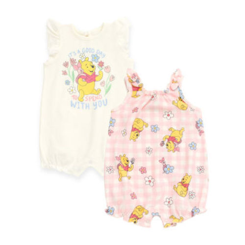 Disney Baby Girls Winnie The Pooh Short Sleeve 2-pc. Romper
