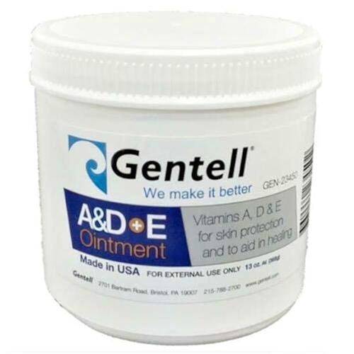A & D Plus E Ointment, Gentell - 13 Oz. Jar - Medicinal Scent Ointment, Skin Protectant | A+D & E Vitamins First Aid | Seals Out Wetness | Helps Prevent Baby Diaper Rash - Pack of 1