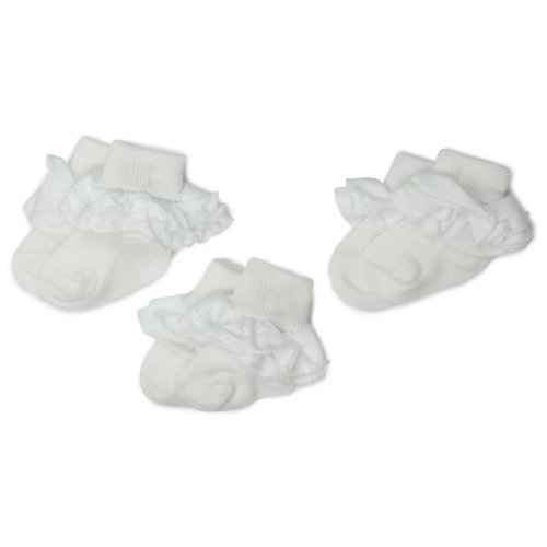 Jefferies Socks Girls 2-6X Misty Ruffle Turn Cuff 3 Pair Pack Socks