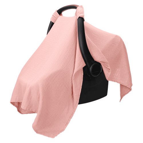 Comfy Cubs Baby Car Seat Cover - Soft, Breathable & Lightweight Large Car Seat Canopy, Bold Blush