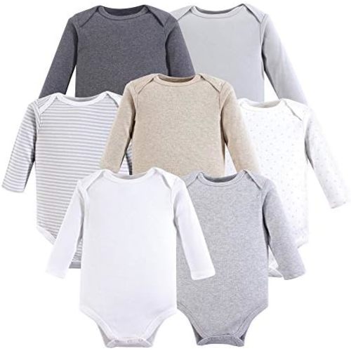 Hudson Baby Unisex Baby Cotton Long-sleeve Bodysuits 7-pack